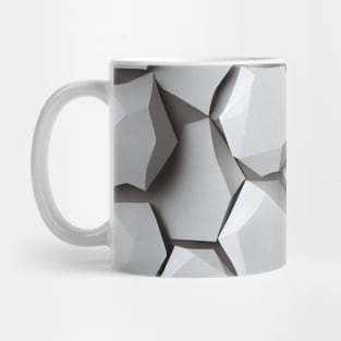 White Geometric Poligon Abstract Background Mug